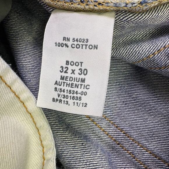 Gap 1969 Distressed Dark Wash Bootcut Jean Men's Size 30x29 - Picture 7 of 12